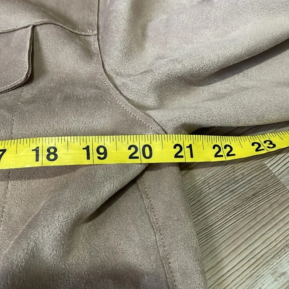 Truth By Republic faux suede shacket Snap Tan Oversize Soft Cozy Casual Womens L - Picture 7 of 11
